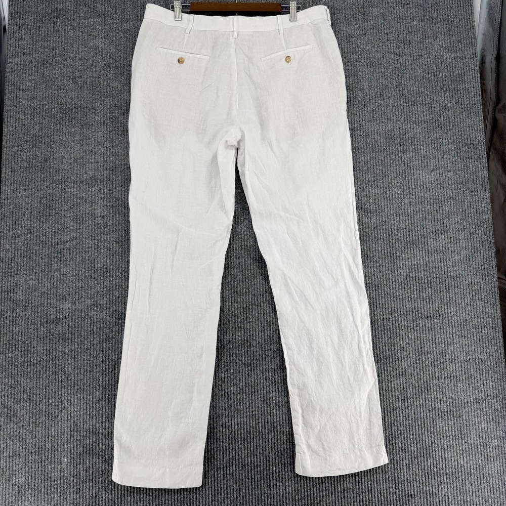 Cubavera men's 100% linen pants 36x34 white resort trousers euro summer coastal